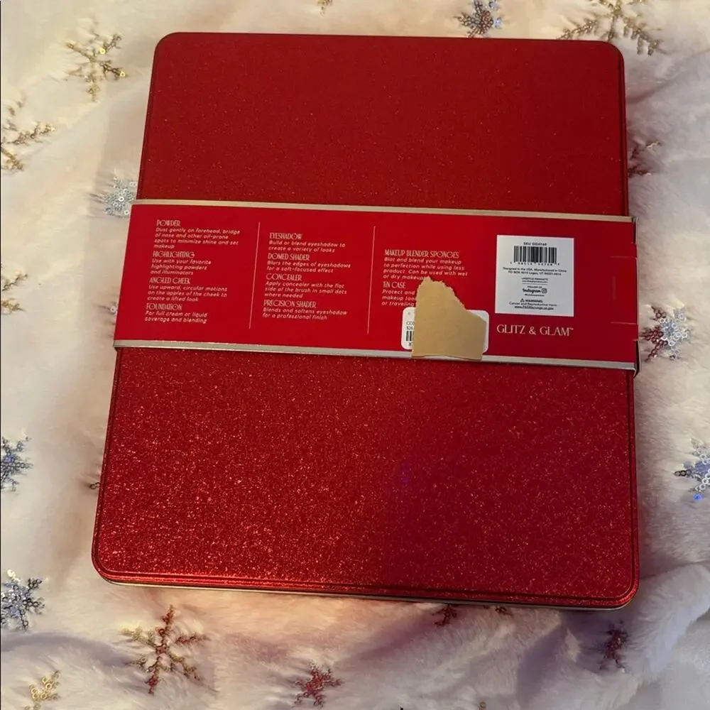 BNWT Viral Glitz & Glam Full Face Red Rhinestone Makeup Brush Set